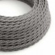 Cable Eléctrico Trenzado Recubierto en Lino Natural Gris TN02