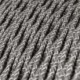 Cable Eléctrico Trenzado Recubierto en Lino Natural Gris TN02