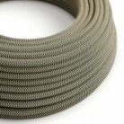 Cable Eléctrico Redondo Recubierto en Algodón Zigzag color Antracita y Lino Natural RD74