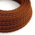 Cable Eléctrico Trenzado Recubierto en tejido efecto Seda - Color Sólido Whisky TM22