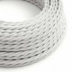 Cable Eléctrico Trenzado Recubierto en Algodón Color Sólido, Blanco TC01