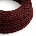 Cable Eléctrico Trenzado Recubierto en tejido Efecto Seda Color Sólido Bordeos TM19