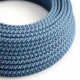 Cable eléctrico Redondo recubierto en tejido efecto seda RX03 Pixel Turquesa
