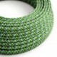 Cable eléctrico Redondo recubierto en tejido efecto seda RX05 Pixel Verde