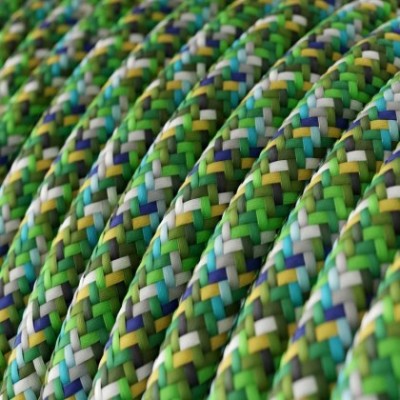 Cable eléctrico Redondo recubierto en tejido efecto seda RX05 Pixel Verde