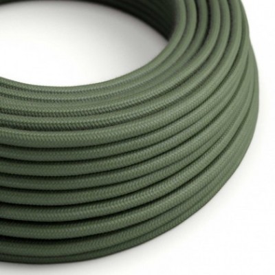 Cable Eléctrico Redondo Recubierto en Algodón Color Sólido Verde Gris RC63