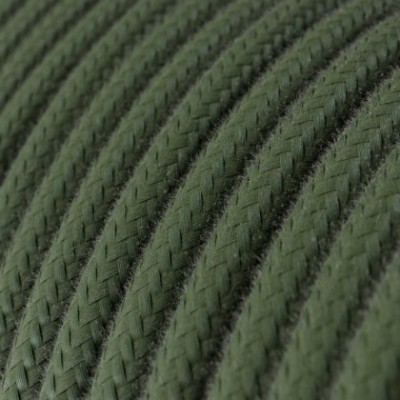 Cable Eléctrico Redondo Recubierto en Algodón Color Sólido Verde Gris RC63