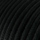 Cable Eléctrico Redondo Recubierto en Algodón Color Sólido Negro RC04