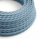 Cable Eléctrico Trenzado Recubierto en Algodón Color Sólido Oceano TC53