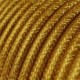 Cable Eléctrico Redondo Recubierto en tejido Efecto Seda Color Sólido, Dorado Glitter RL05