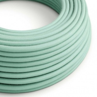 Cable Eléctrico Redondo Recubierto en Algodón Color Sólido Leche y Menta RC34