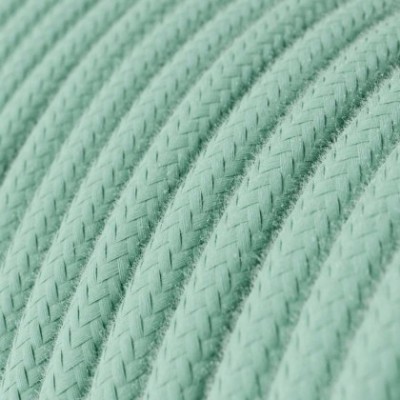Cable Eléctrico Redondo Recubierto en Algodón Color Sólido Leche y Menta RC34