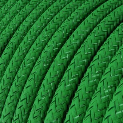 Cable Eléctrico Redondo Recubierto en tejido Efecto Seda Color Sólido, Verde Glitter RL06