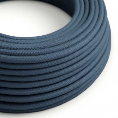 Cable Eléctrico Redondo Recubierto en Algodón Color Sólido Gris Piedra RC30