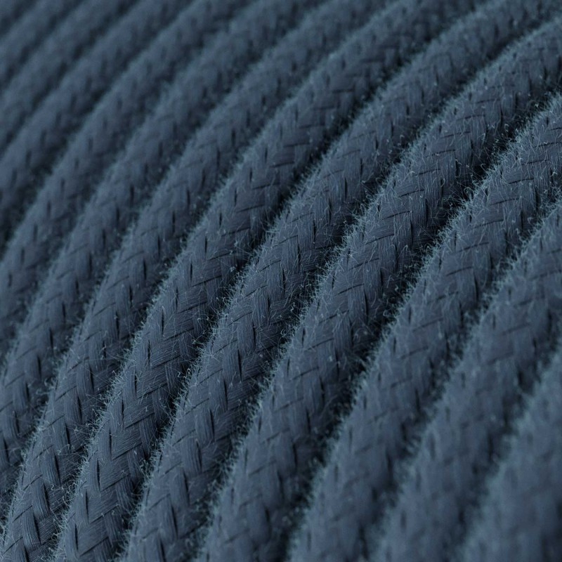 Cable Eléctrico Redondo Recubierto en Algodón Color Sólido Gris Piedra RC30