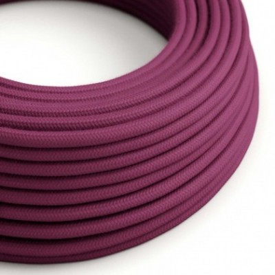 Cable Eléctrico Redondo Recubierto en Algodón Color Sólido Rojo Violeta RC32