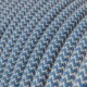 Cable Eléctrico Redondo Recubierto en Algodón ZigZag Azul Steward y lino Naturel RD75