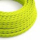 Cable Eléctrico Trenzado Recubierto en tejido Efecto Seda Color Sólido, Amarillo Fluo TF10