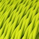 Cable Eléctrico Trenzado Recubierto en tejido Efecto Seda Color Sólido, Amarillo Fluo TF10