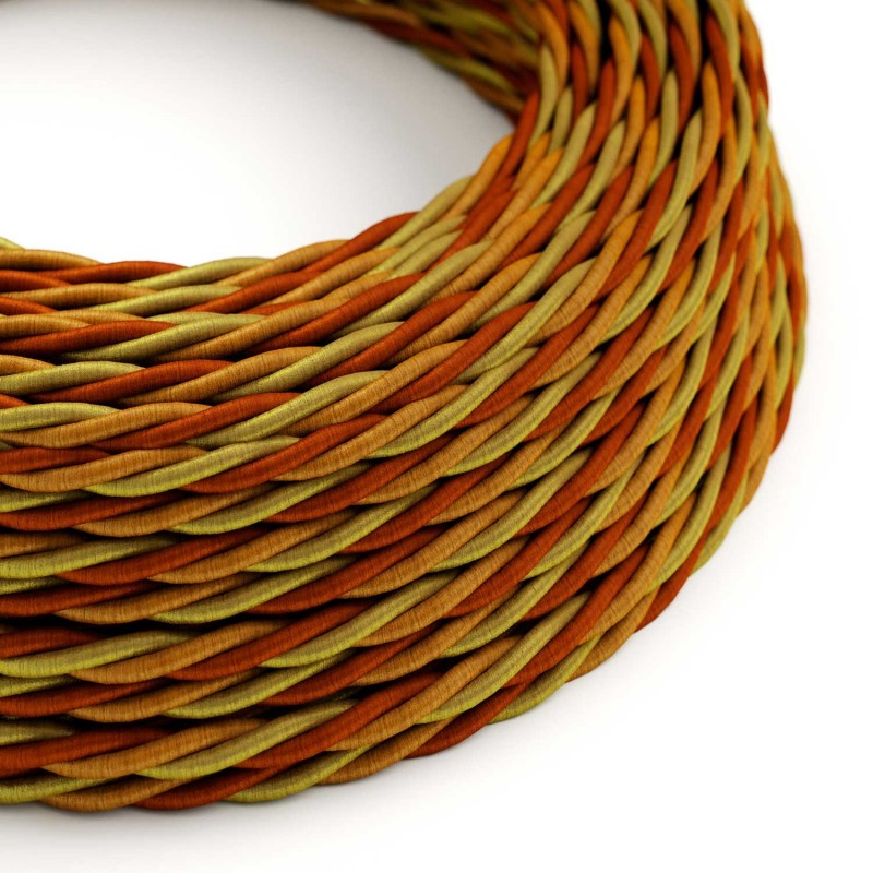 Cable Eléctrico Trenzado Recubierto en tejido Efecto Seda Orange TG04
