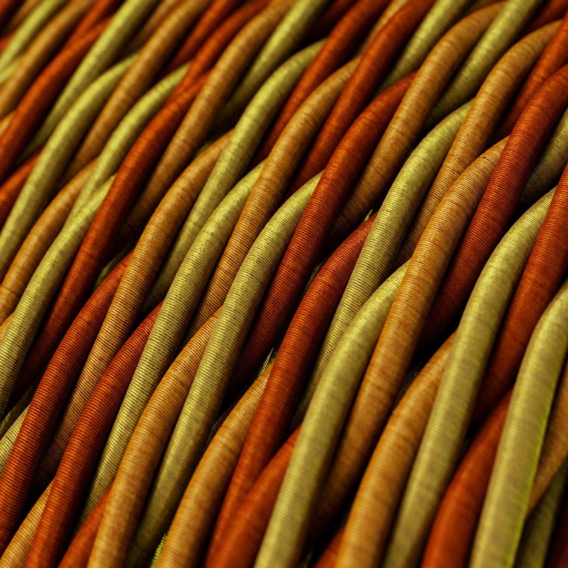Cable Eléctrico Trenzado Recubierto en tejido Efecto Seda Orange TG04