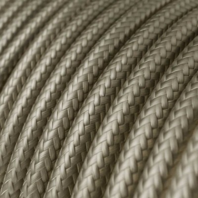 Cable Eléctrico Redondo recubierto en tejido efecto Seda Color Sólido Cipria RM27
