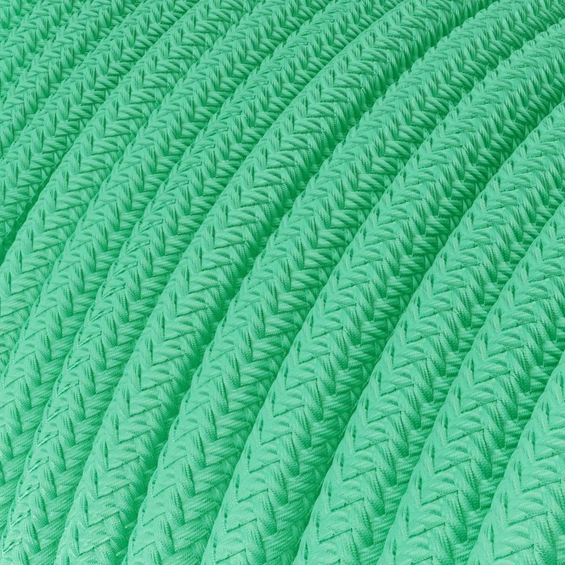Cable Eléctrico Redondo recubierto en tejido efecto Seda Color Sólido Ópalo RH69