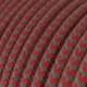 Cable Eléctrico Redondo recubierto en Algodón ZigZag Rojo Fuego y Gris RZ28