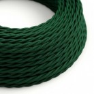 Cable Eléctrico Trenzado Recubierto en tejido Efecto Seda Color Sólido Verde Oscuro TM21
