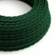 Cable Eléctrico Trenzado Recubierto en tejido Efecto Seda Color Sólido Verde Oscuro TM21