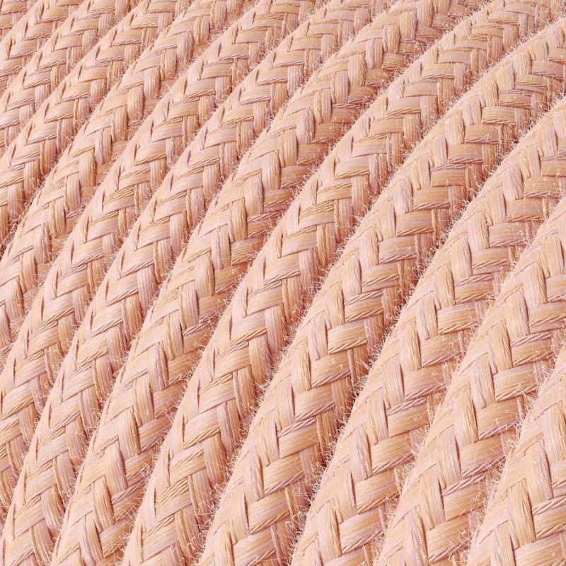 Cable Eléctrico Redondo Recubierto en Algodón Salmón RX13