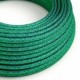 Cable Eléctrico Redondo recubierto en tejido efecto Seda Color Sólido Esmeralda RM33
