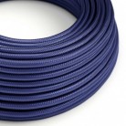 Cable Eléctrico Redondo recubierto en tejido efecto Seda Color Sólido Zafiro RM34