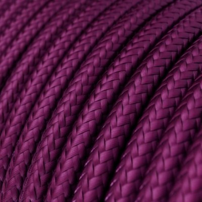Cable Eléctrico Redondo recubierto en tejido efecto Seda Color Sólido Ultravioleta RM35