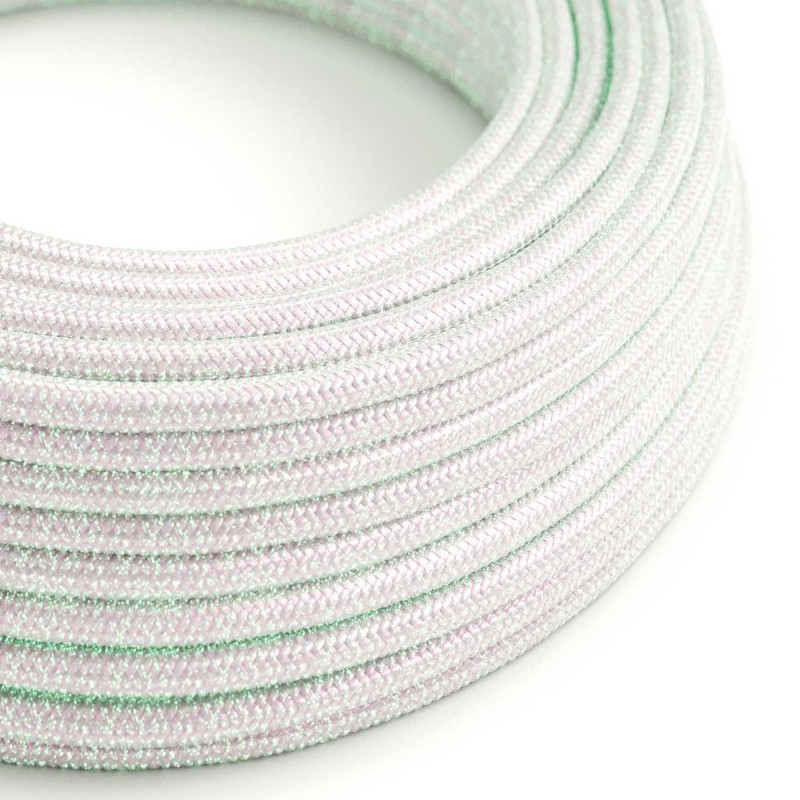 Cable Eléctrico Redondo recubierto en tejido efecto Seda, Glitter Unicorn RL00