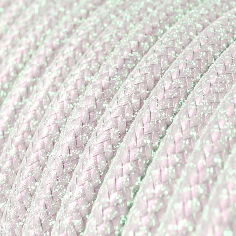 Cable Eléctrico Redondo recubierto en tejido efecto Seda, Glitter Unicorn RL00