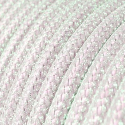 Cable Eléctrico Redondo recubierto en tejido efecto Seda, Glitter Unicorn RL00