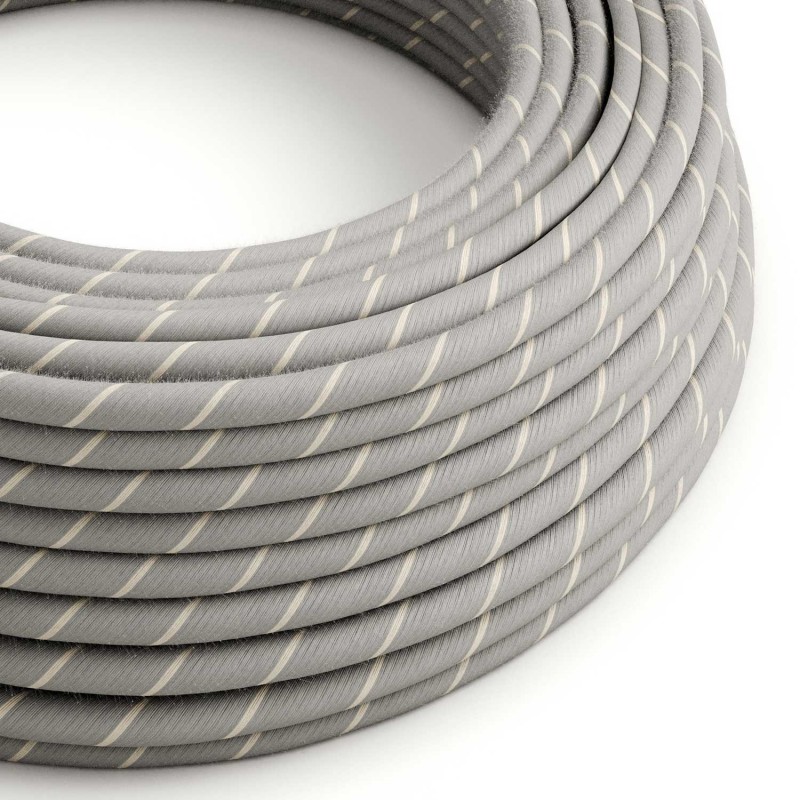 Cable Eléctrico redondo Vertigo recubierto de Lino y Algodón Eggnog ERD22