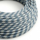 Cable Eléctrico redondo Vertigo HD recubierto en Textil Azul Claro y Avio ERM40