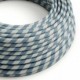 Cable Eléctrico redondo Vertigo HD recubierto en Textil Azul Claro y Avio ERM40