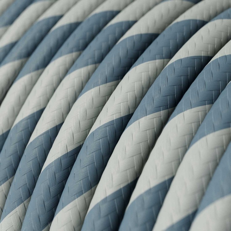 Cable Eléctrico redondo Vertigo HD recubierto en Textil Azul Claro y Avio ERM40