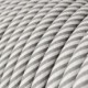 Cable Eléctrico redondo Vertigo HD recubierto en Textil Blanco y Aluminio ERM46
