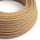 Cable Eléctrico redondo Vertigo HD recubierto en Textil Blanco y Whisky ERM49