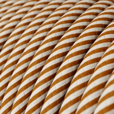 Cable Eléctrico redondo Vertigo HD recubierto en Textil Blanco y Whisky ERM49