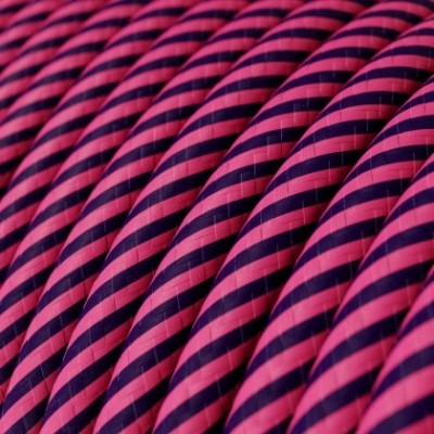 Cable Eléctrico redondo Vertigo HD recubierto en Textil Fuchsia y Púrpura Oscuro ERM50
