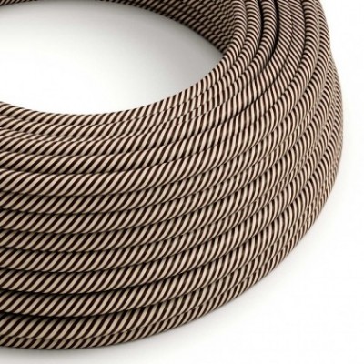 Cable Eléctrico redondo Vertigo HD recubierto en Textil Arena y Marrón Oscuro ERM51