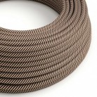 Cable Eléctrico redondo Vertigo HD recubierto en Textil Arena y Marrón Oscuro ERM51
