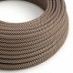 Cable Eléctrico redondo Vertigo HD recubierto en Textil Arena y Marrón Oscuro ERM51