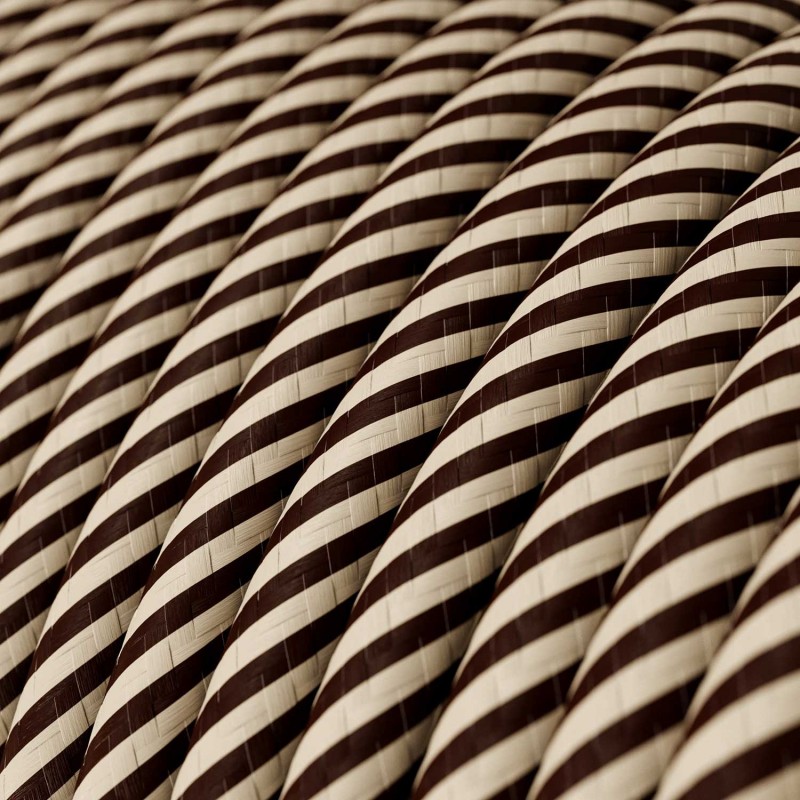 Cable Eléctrico redondo Vertigo HD recubierto en Textil Arena y Marrón Oscuro ERM51
