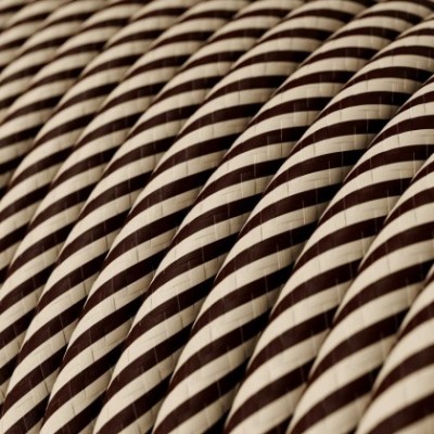 Cable Eléctrico redondo Vertigo HD recubierto en Textil Arena y Marrón Oscuro ERM51